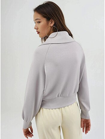 Felpa relaxed fit con zip busem