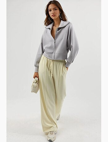 Felpa relaxed fit con zip busem