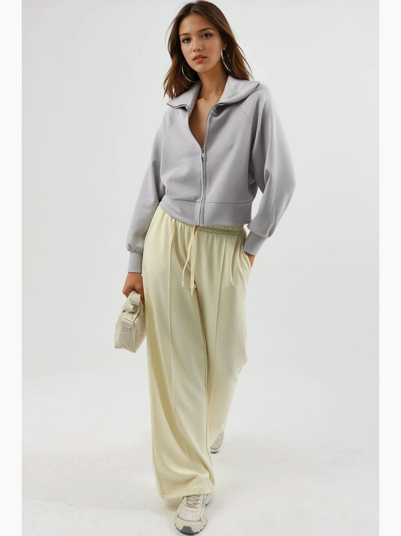 Felpa relaxed fit con zip busem Grigio - Kiabi