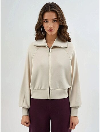Felpa relaxed fit con zip busem