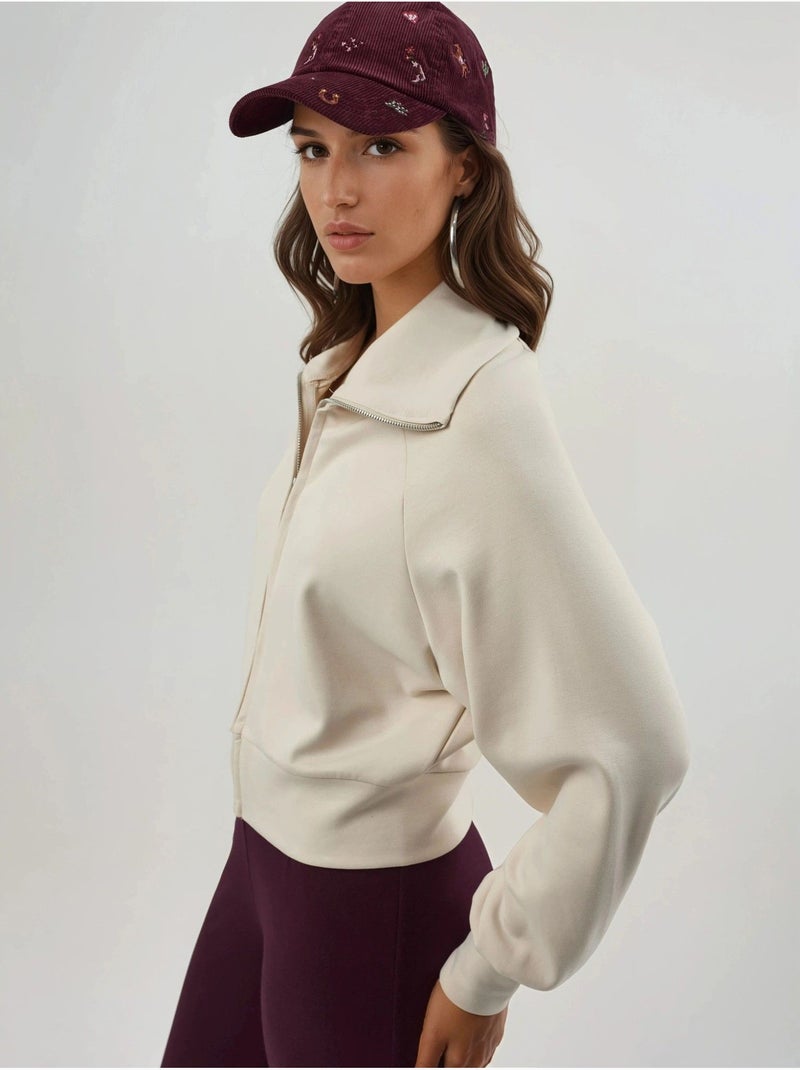 Felpa relaxed fit con zip busem Sabbia - Kiabi