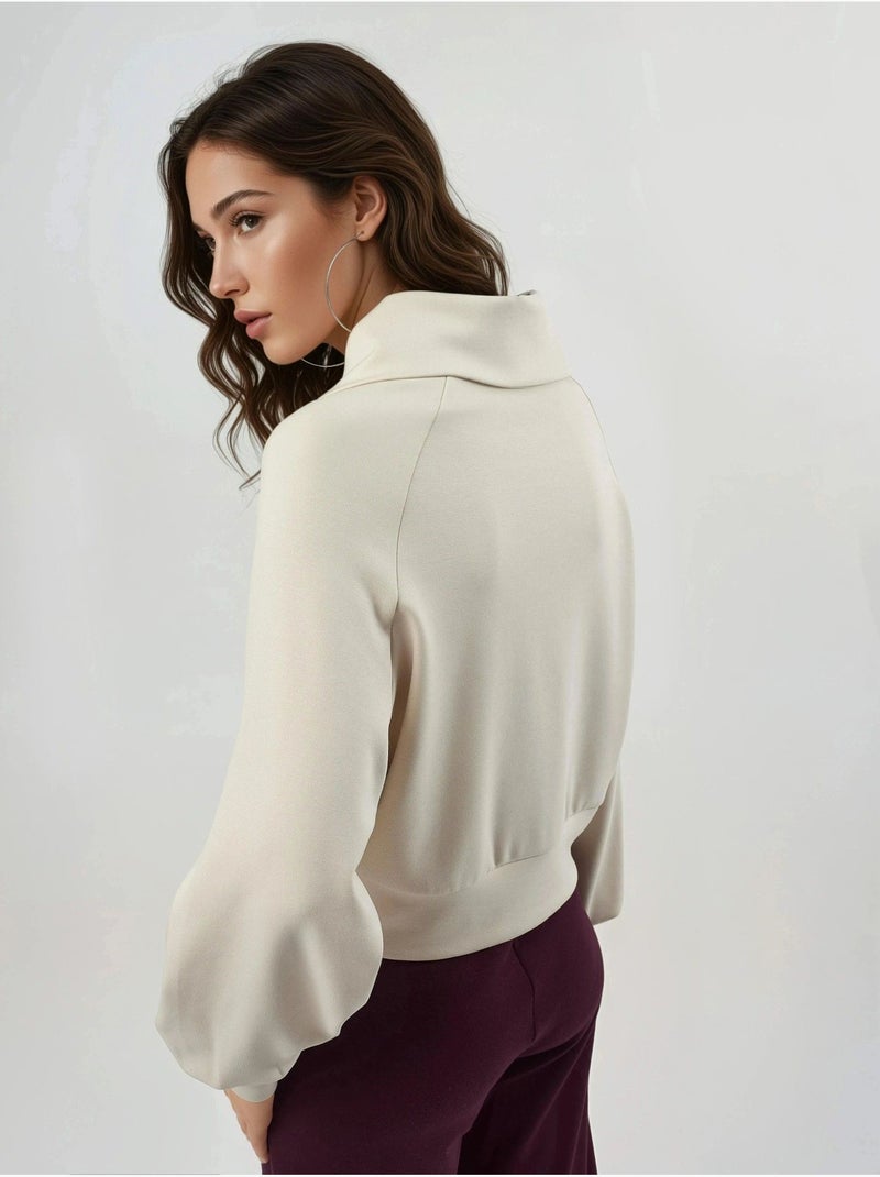 Felpa relaxed fit con zip busem Sabbia - Kiabi