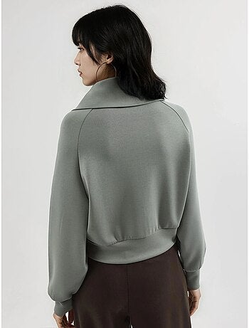 Felpa relaxed fit con zip busem