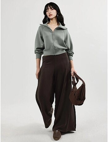 Felpa relaxed fit con zip busem