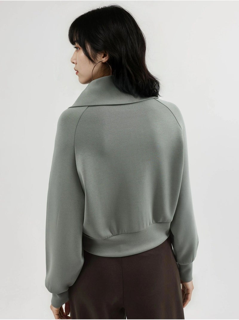 Felpa relaxed fit con zip busem Verde pastello - Kiabi