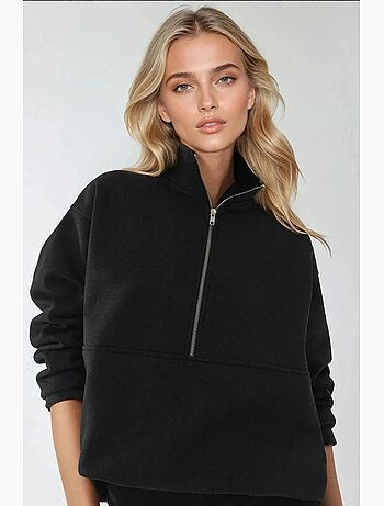 Felpa relaxed fit con zip e maniche lunghe hiccup