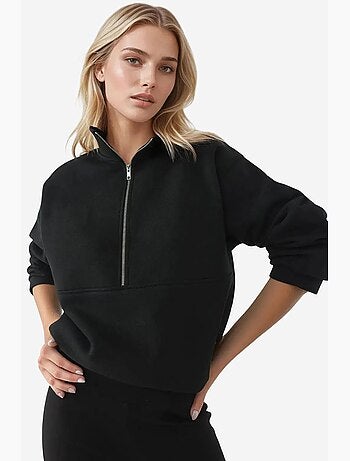 Felpa relaxed fit con zip e maniche lunghe hiccup
