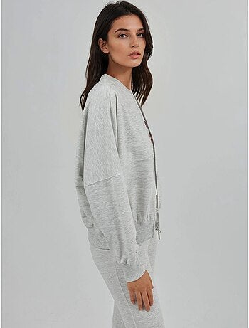 Felpa relaxed fit con zip integrale busem