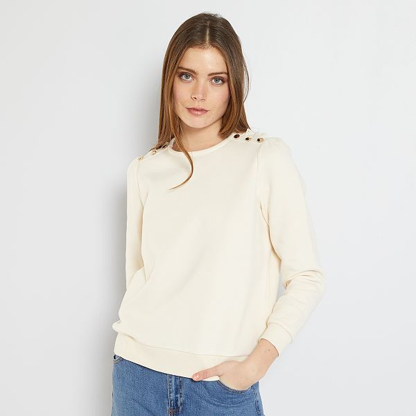 felpa con bottoni donna