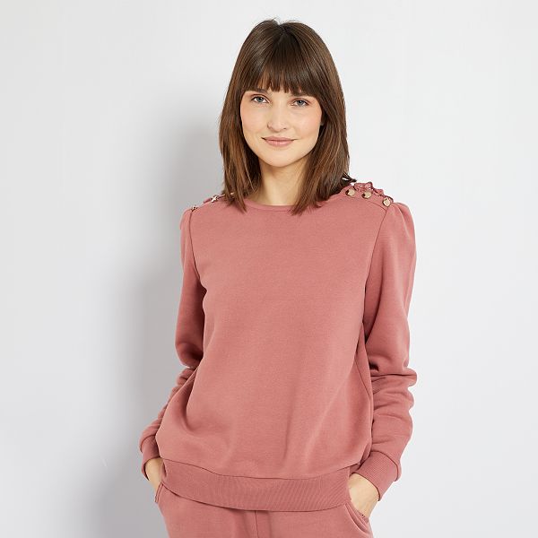 felpa con bottoni donna