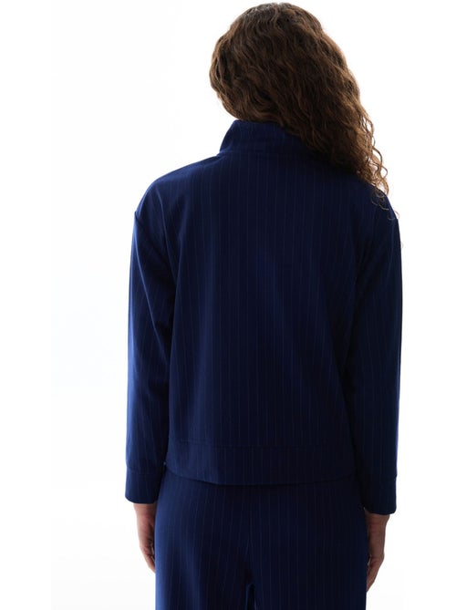 Felpa rigata con mezza zip penti - Kiabi Felpa rigata con mezza zip penti - Kiabi