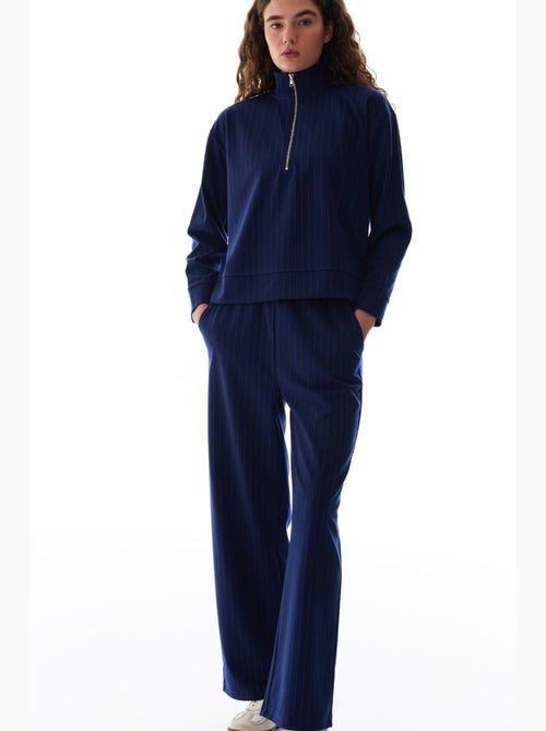 Felpa rigata con mezza zip penti - Kiabi Felpa rigata con mezza zip penti - Kiabi
