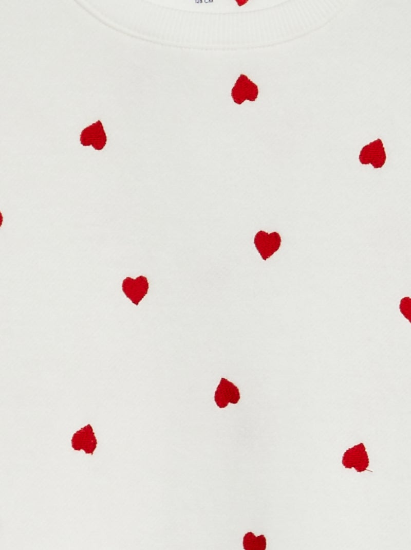 Felpa scollo tondo animata BIANCO - Kiabi