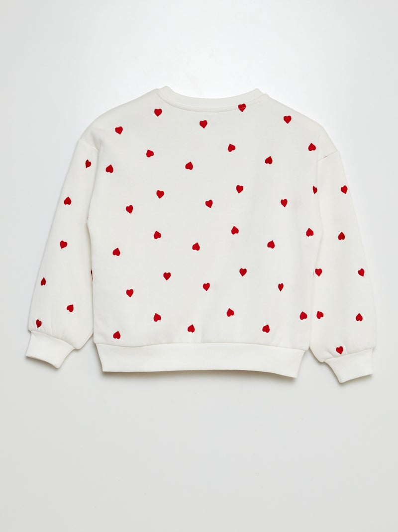 Felpa scollo tondo animata BIANCO - Kiabi