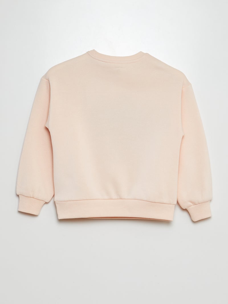 Felpa scollo tondo animata ROSA - Kiabi