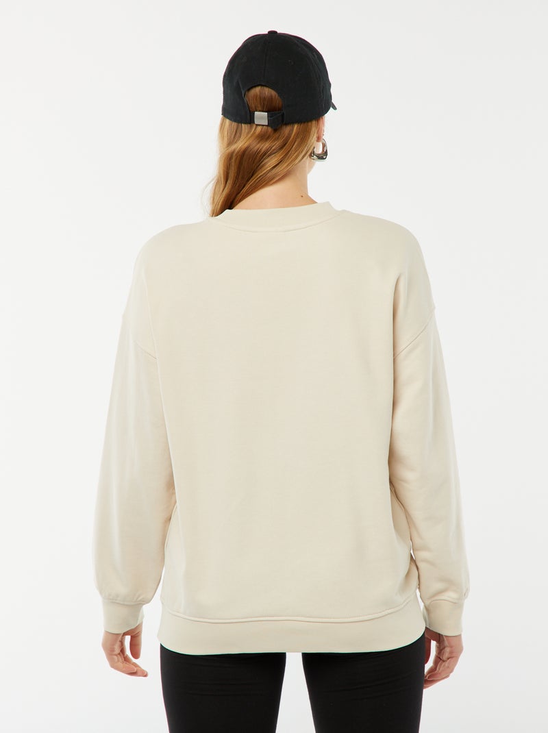 Felpa scollo tondo con motivo leopardato 'Only Maternity' BEIGE - Kiabi