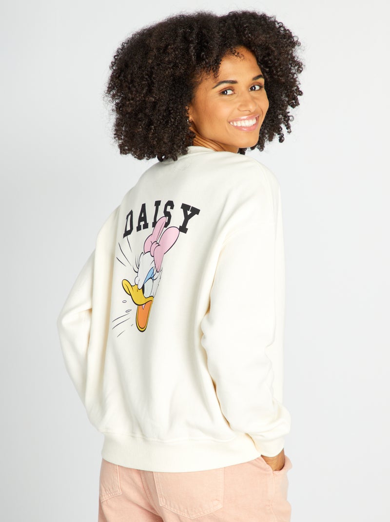 Felpa scollo tondo 'Disney' BIANCO - Kiabi