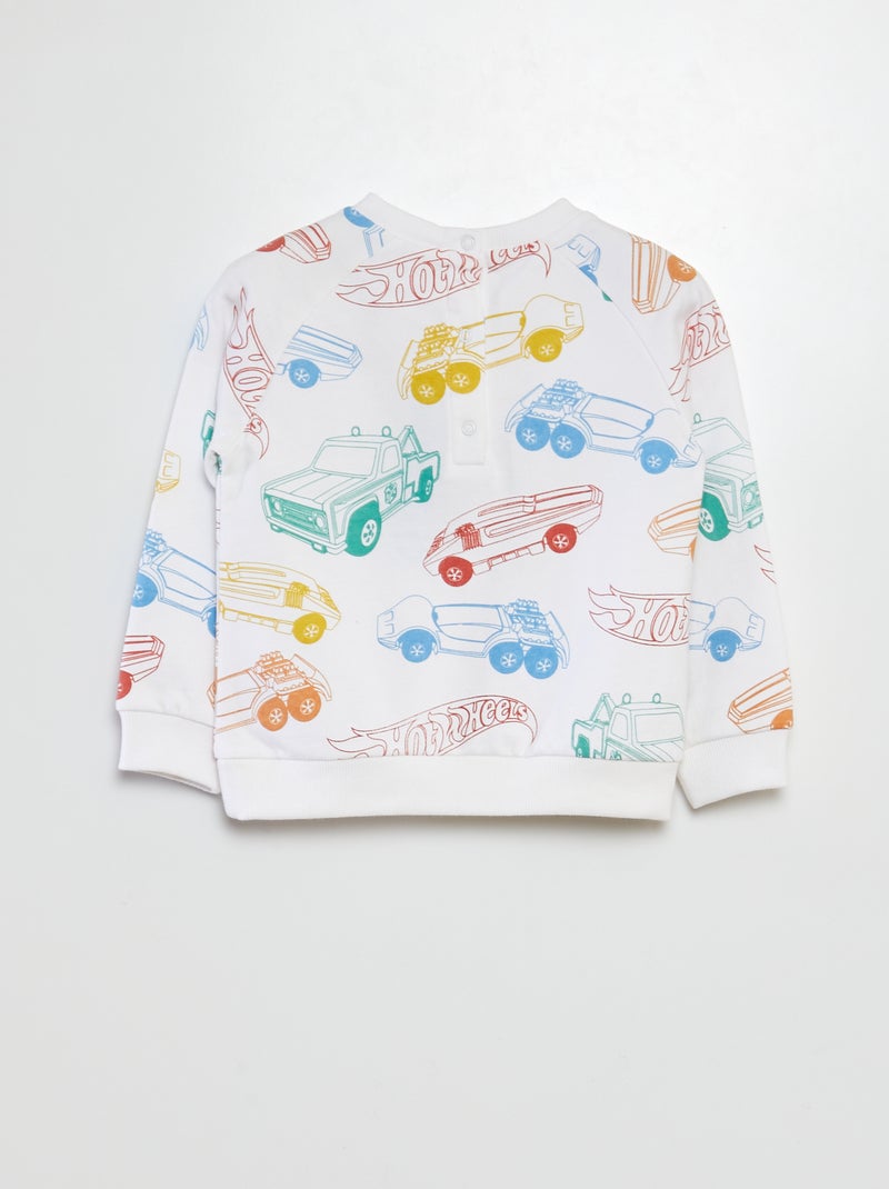 Felpa scollo tondo 'Hot Wheels' BIANCO - Kiabi