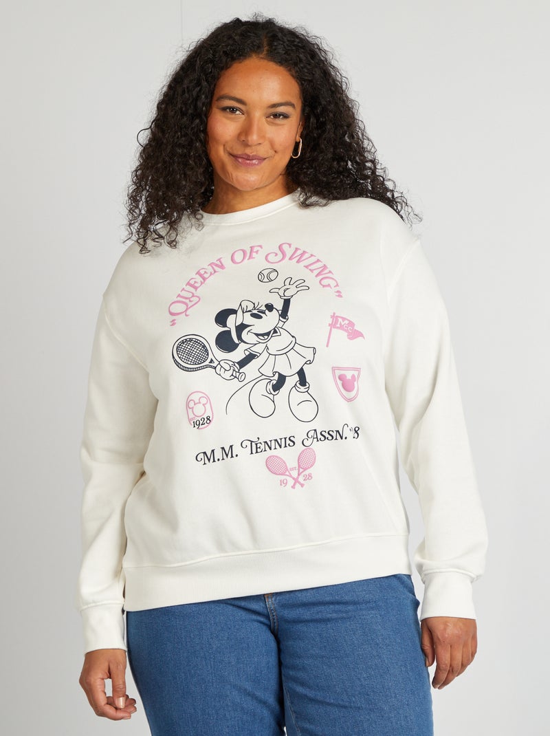 Felpa scollo tondo 'Minnie' BIANCO - Kiabi