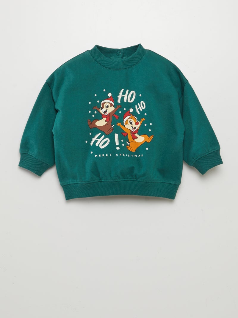 Felpa scollo tondo 'Natale' 'Disney' VERDE - Kiabi