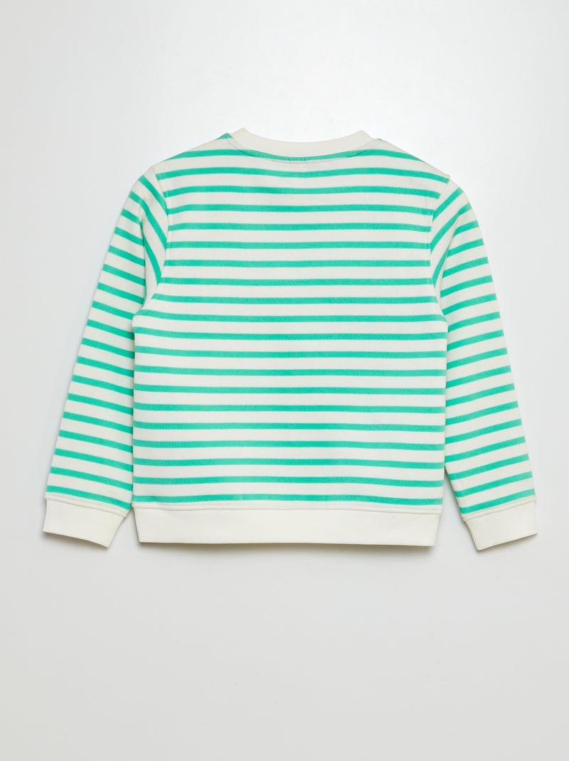 Felpa scollo tondo stampata VERDE - Kiabi