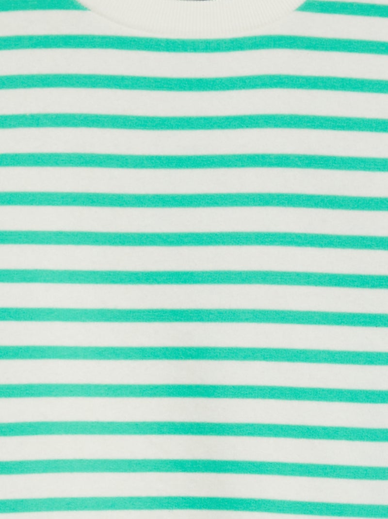 Felpa scollo tondo stampata VERDE - Kiabi