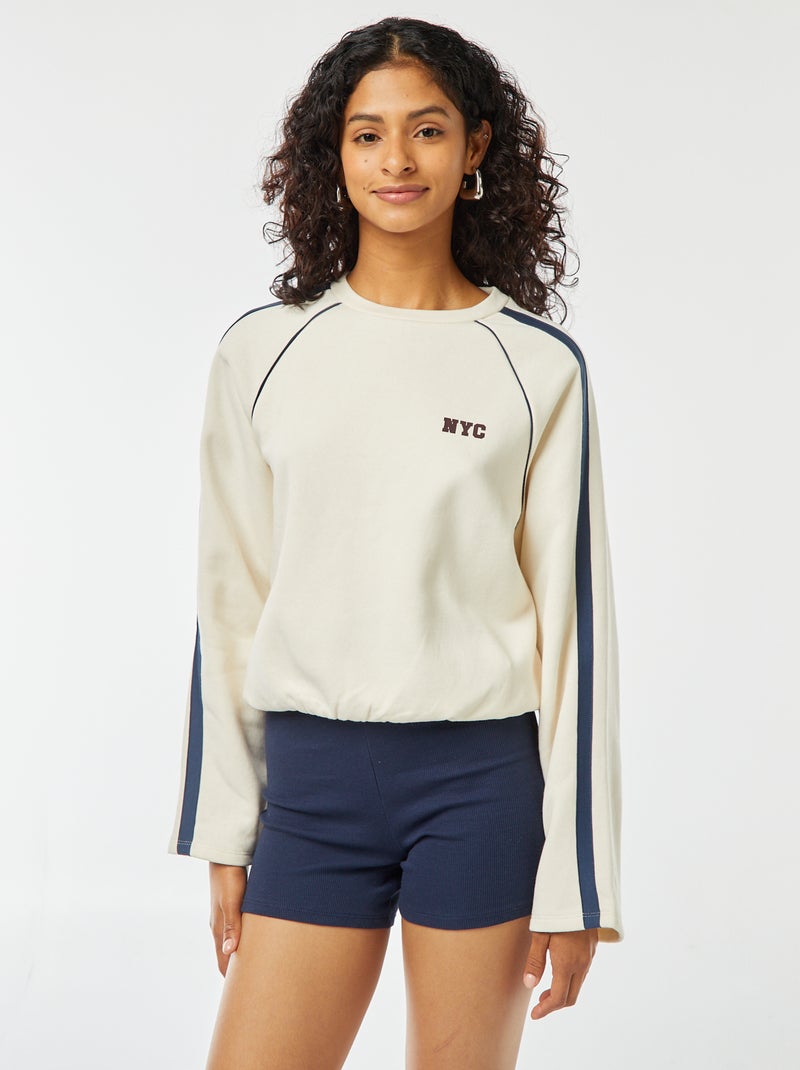 Felpa screziata stile sportswear Beige - Kiabi