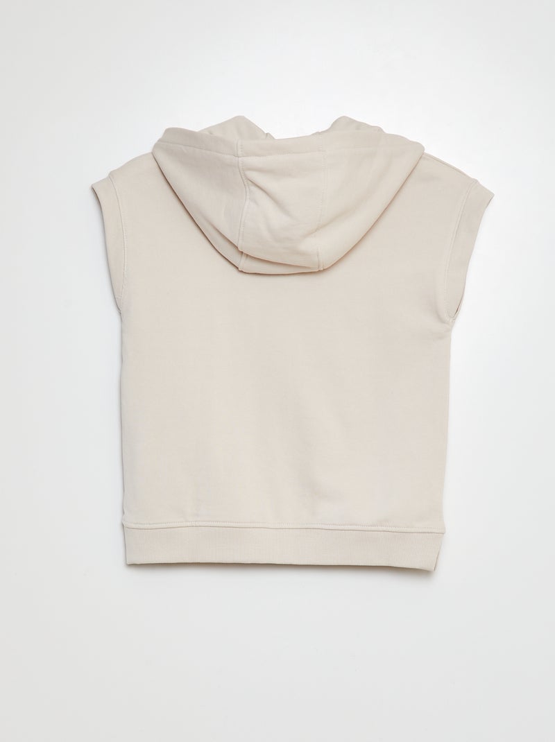Felpa senza maniche con zip BEIGE - Kiabi