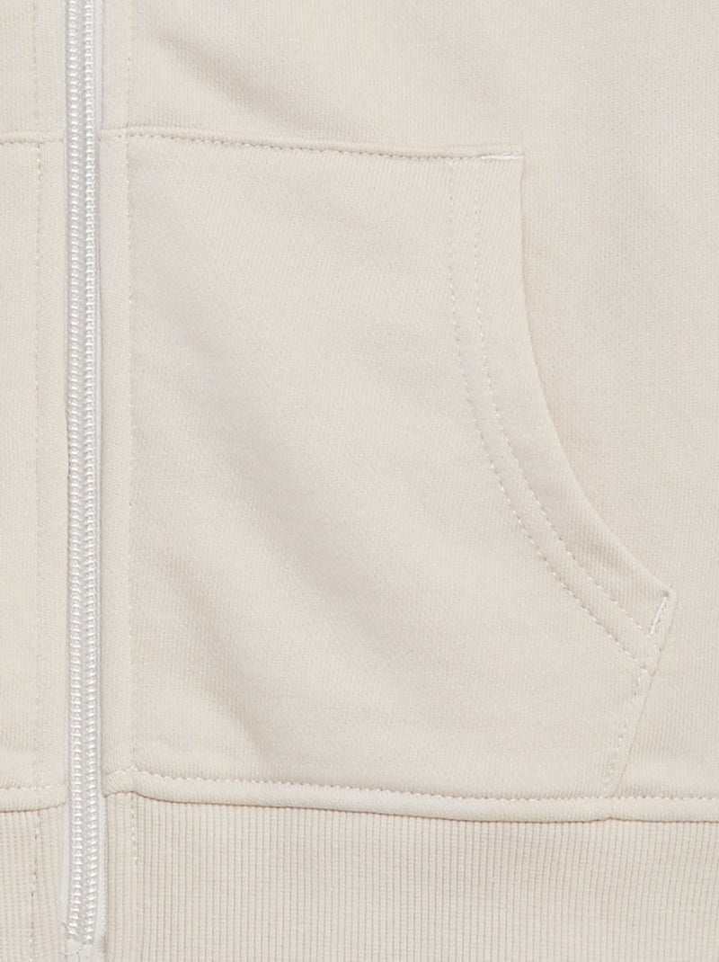 Felpa senza maniche con zip BEIGE - Kiabi