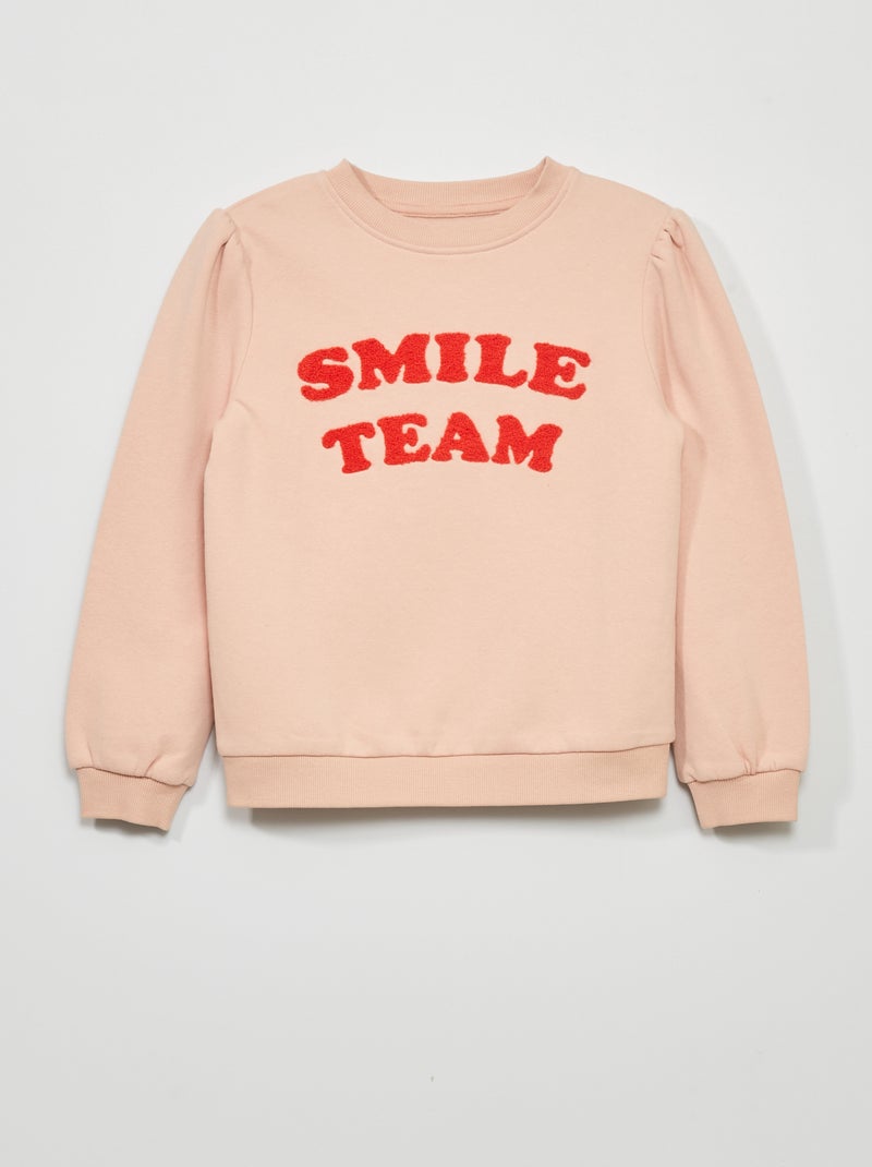 Felpa 'Smile team' Rosa - Kiabi