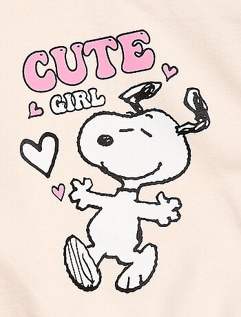 Felpa 'Snoopy' con volant in pizzo inglese