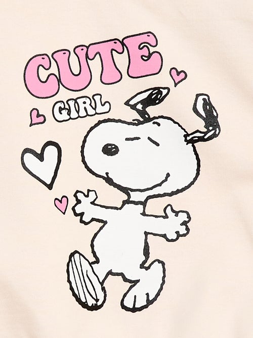 Felpa 'Snoopy' con volant in pizzo sangallo - Kiabi