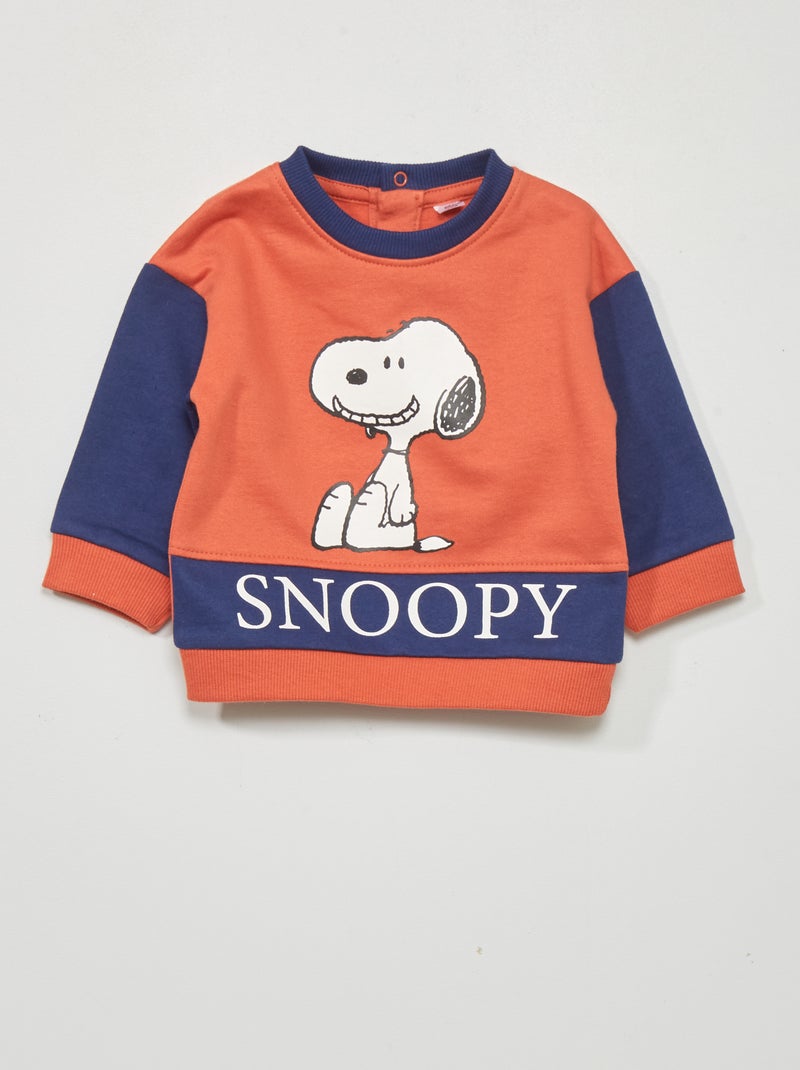 Felpa 'Snoopy' scollo tondo ARANCIONE - Kiabi