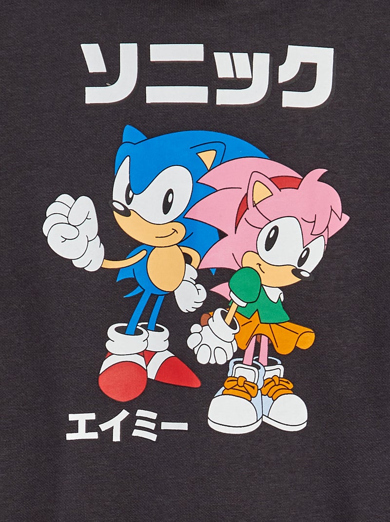Felpa 'Sonic' 'SEGA' con cappuccio NERO - Kiabi