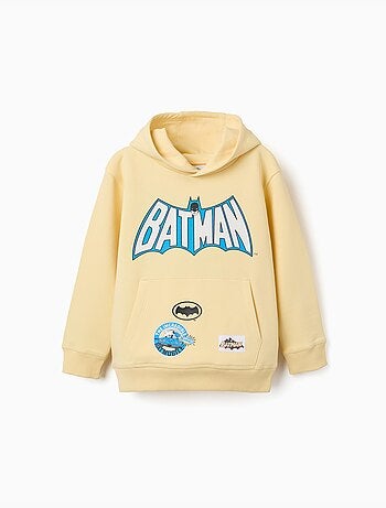 Felpa spazzolata con cappuccio con stampa batman