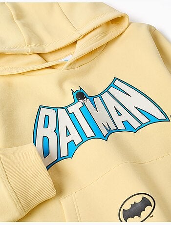 Felpa spazzolata con cappuccio con stampa batman