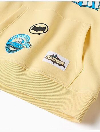 Felpa spazzolata con cappuccio con stampa batman