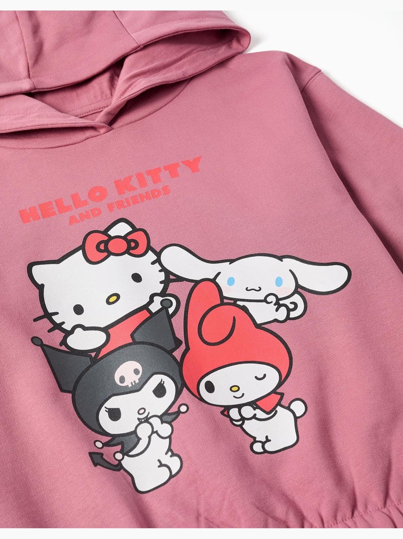 Felpa spazzolata con cappuccio con stampa hello kitty Rosa scuro - Kiabi