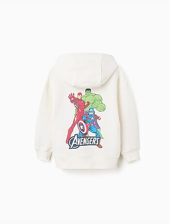 Felpa spazzolata con cappuccio con stampe degli avengers