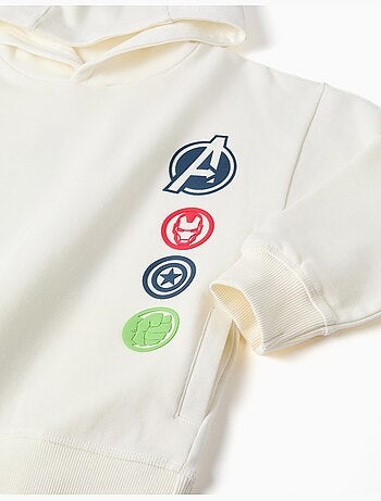 Felpa spazzolata con cappuccio con stampe degli avengers