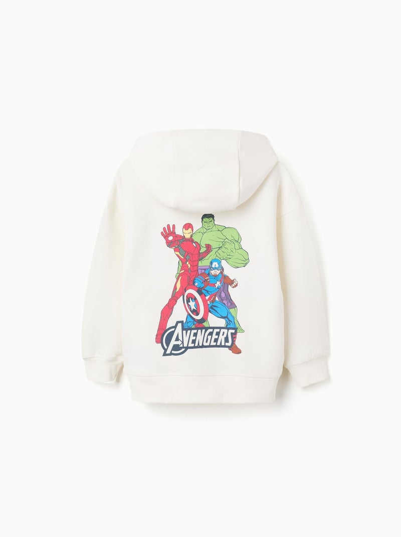 Felpa spazzolata con cappuccio con stampe degli avengers Bianco - Kiabi
