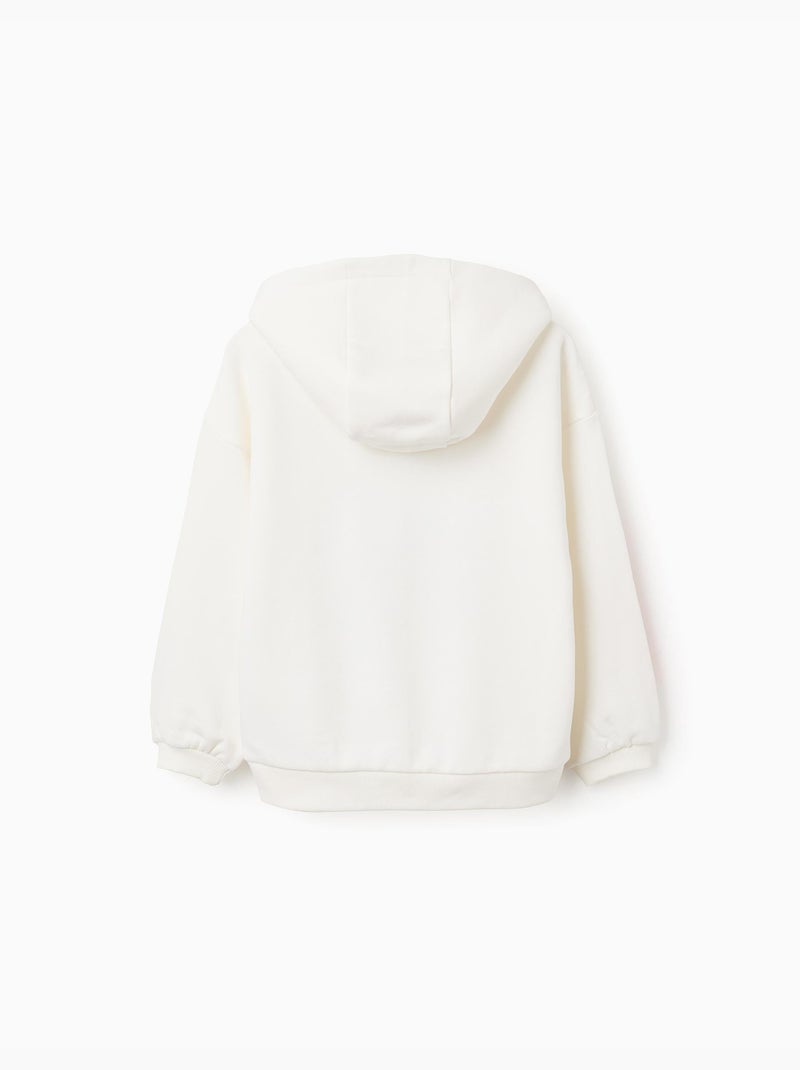 Felpa spazzolata con cappuccio con stampe di stitch Bianco - Kiabi