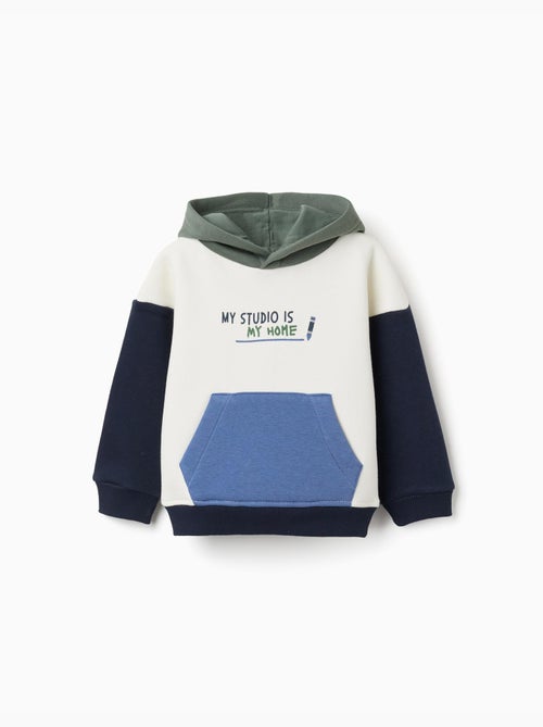 Felpa spazzolata con cappuccio e stampa - Kiabi