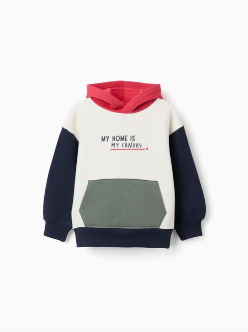Felpa spazzolata con cappuccio e stampa - Kiabi Felpa spazzolata con cappuccio e stampa - Kiabi