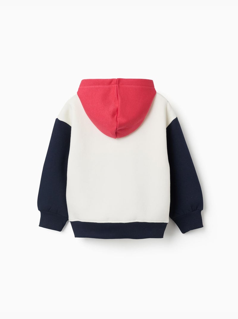 Felpa spazzolata con cappuccio e stampa Bianco - Kiabi