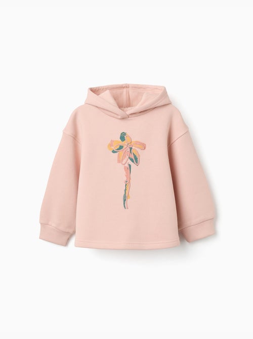 Felpa spazzolata con cappuccio e stampa floreale - Kiabi Felpa spazzolata con cappuccio e stampa floreale - Kiabi