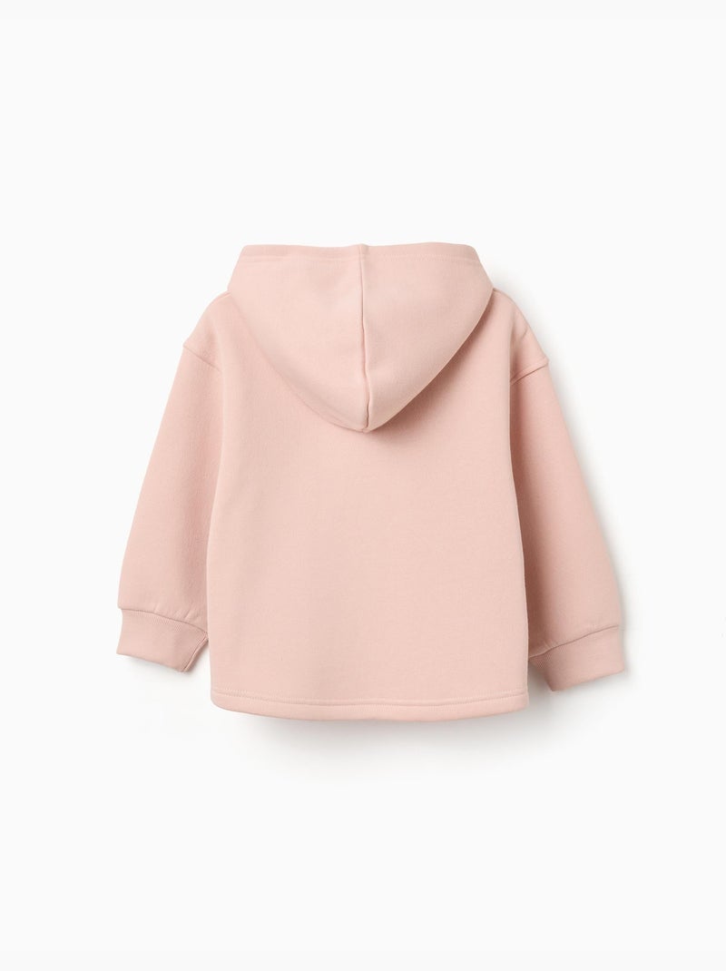 Felpa spazzolata con cappuccio e stampa floreale Rosa chiaro - Kiabi