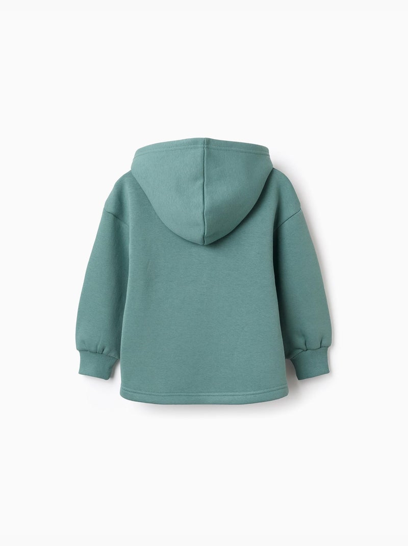 Felpa spazzolata con cappuccio e stampa floreale Verde chiaro - Kiabi