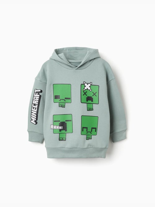 Felpa spazzolata con cappuccio e stampa minecraft - Kiabi