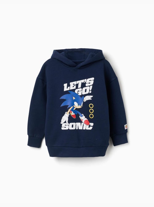 Felpa spazzolata con cappuccio e stampa sonic - Kiabi Felpa spazzolata con cappuccio e stampa sonic - Kiabi